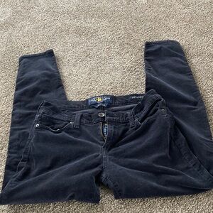 Lucky Brand Women’s Pants sz 6 Black Corduroy Sofia Skinny Low Rise Jeans